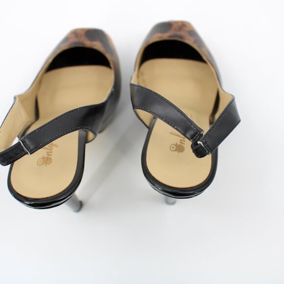 Only Maker High Heels Leopard Peep Toe Platform Slingbacks Shoes EU 36 - Picture 9 of 9